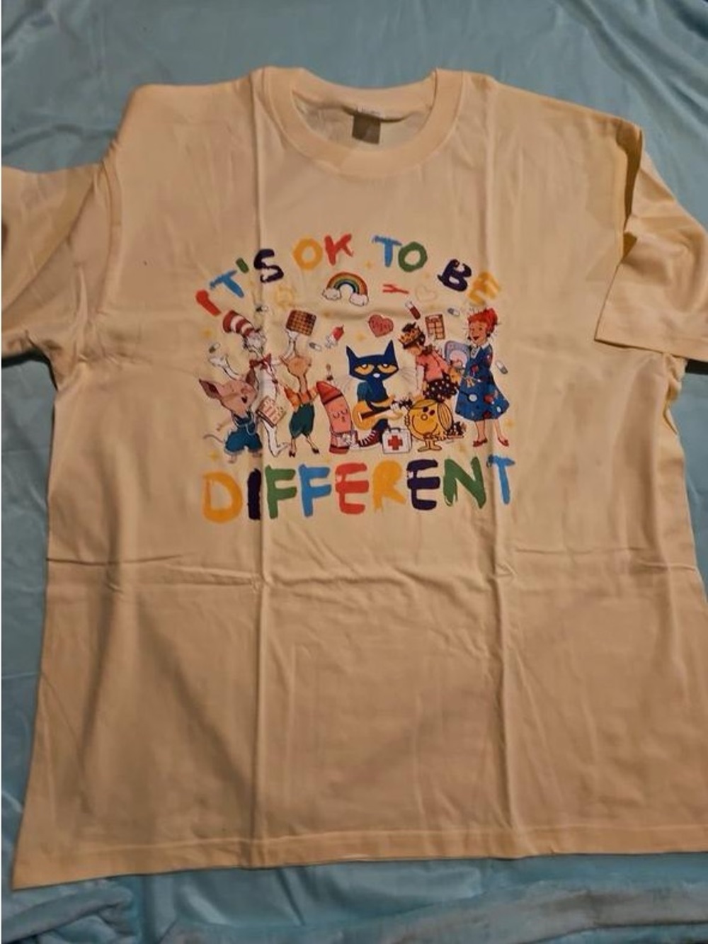 White Long-Sleeve Graphic Tee - "It's OK To Be Different"